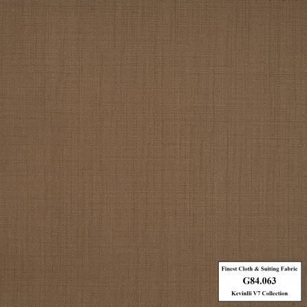 G84.063 Kevinlli V7 - Vải Suit 80% Wool - Nâu trơn